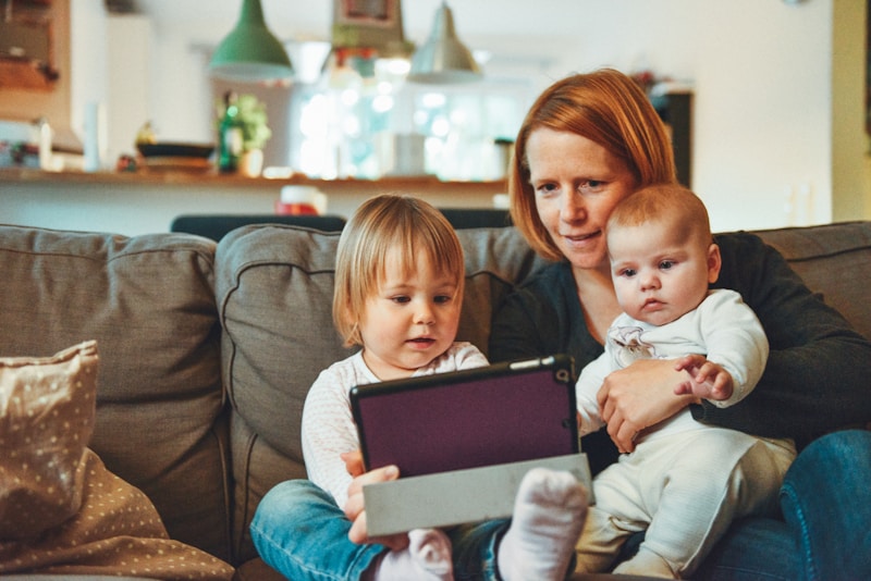 Mother reading with child
