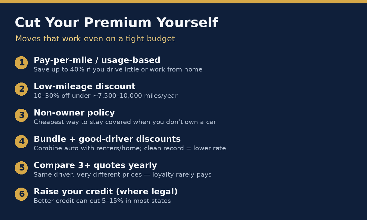 Six ways to lower your car insurance premium