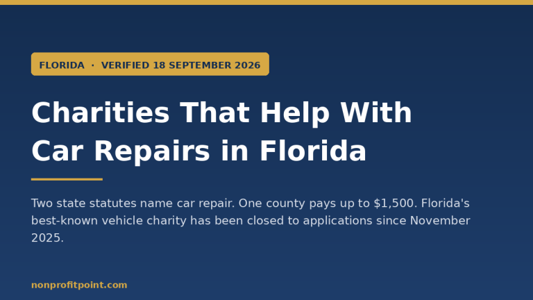 Charities That Help With Car Repairs in Florida (2026): The $1,000 Route Nobody Writes About