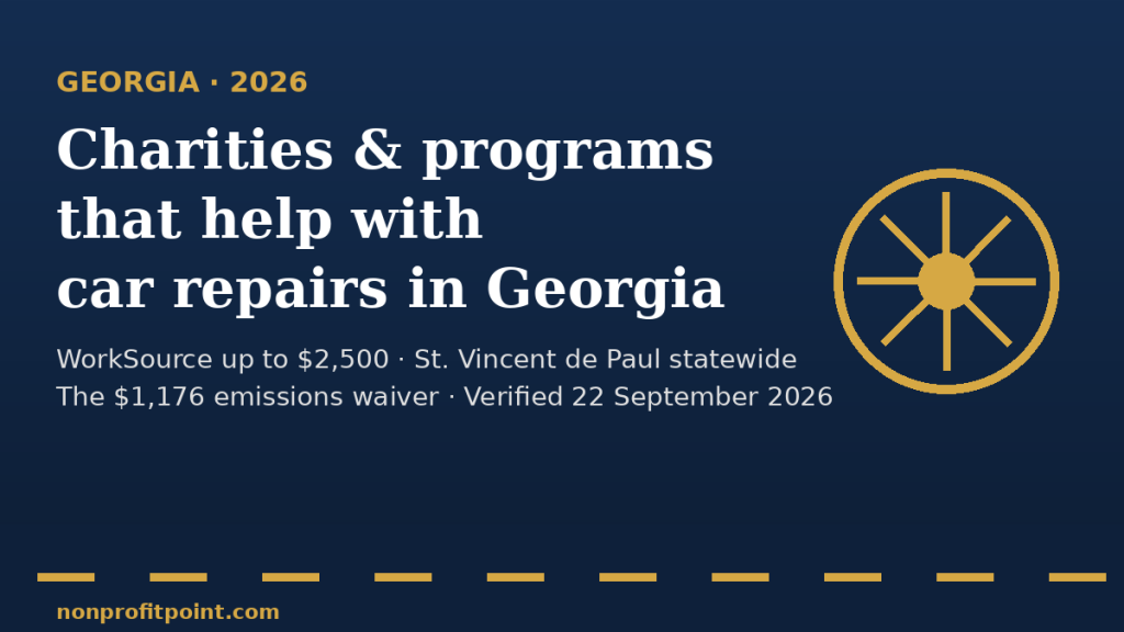 Charities and programs that help with car repairs in Georgia — WorkSource support services, St. Vincent de Paul and the $1,176 emissions waiver