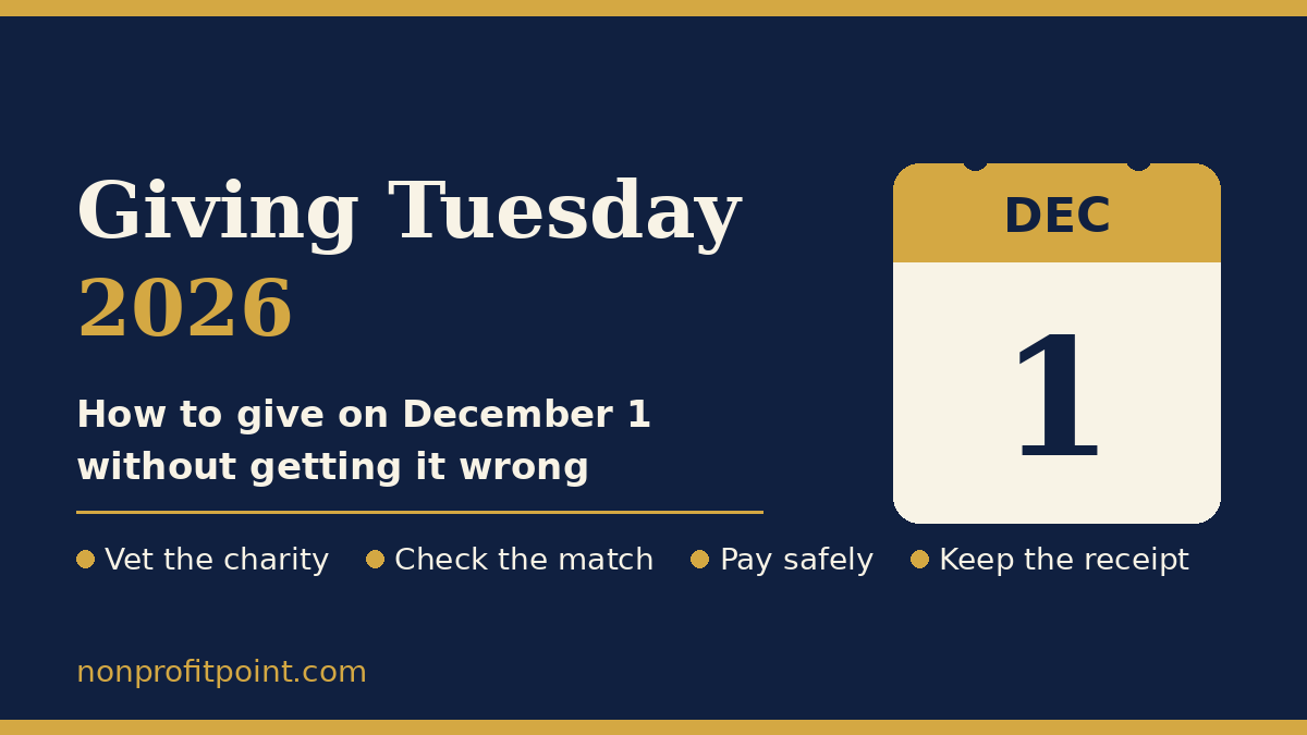 Giving Tuesday 2026 on December 1: how to give well