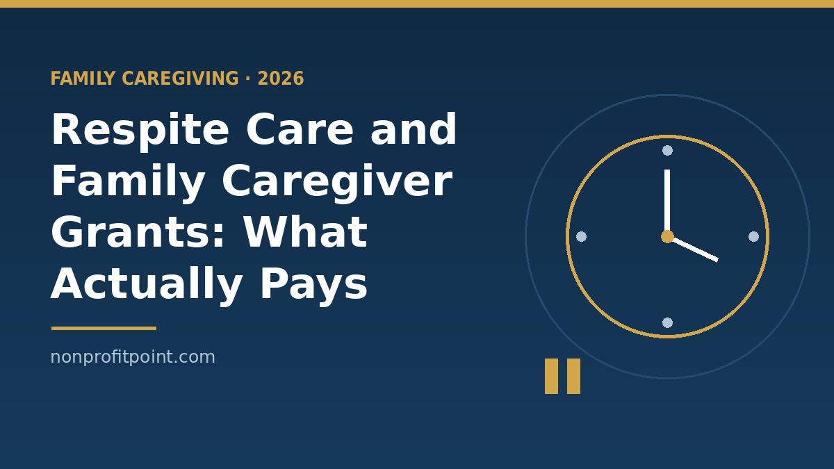 Respite care and family caregiver grants: a clock face marking time off for a family caregiver