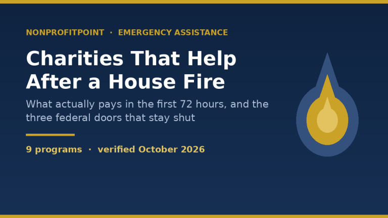 Charities That Help After a House Fire: What Actually Pays in the First 72 Hours (2026)